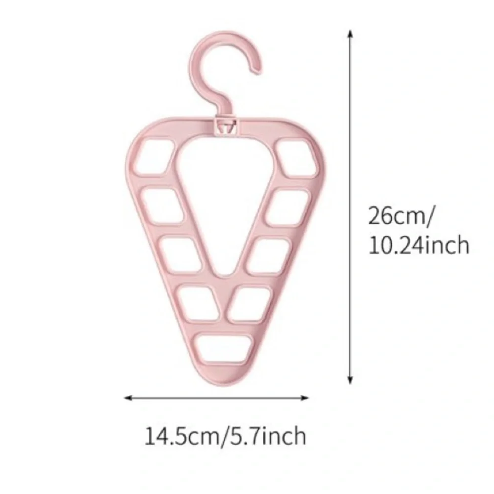 New Baby Pink Multi-Function Rotatable Non-Slip Triangle 9 Holes Clothes Hanger